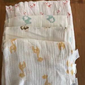 4 aden + anais thin swaddle/blankets.